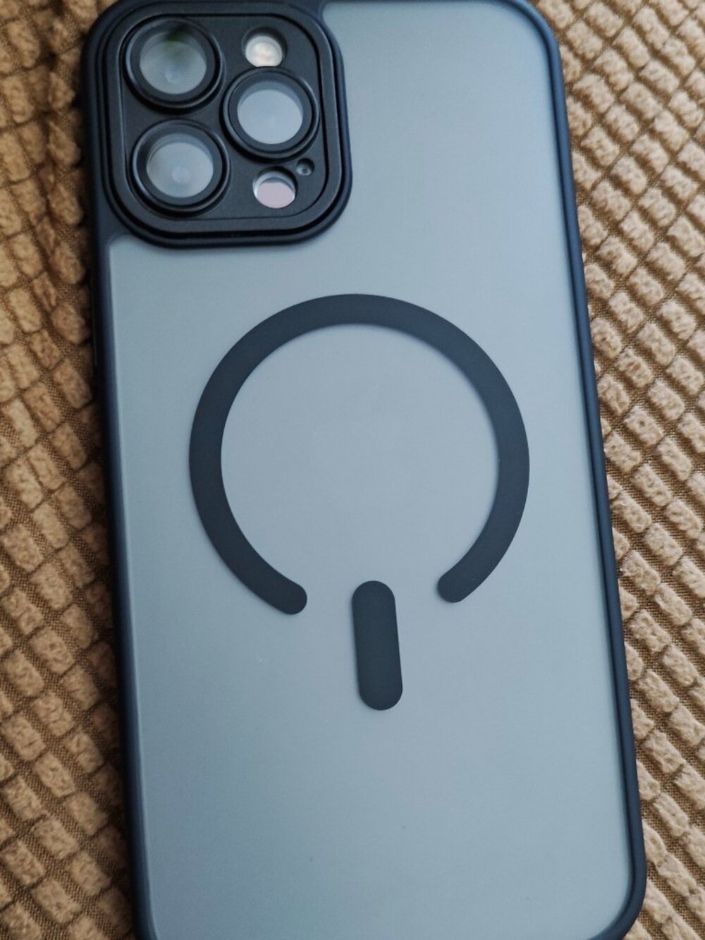 Frosted Clear MagSafe iPhone Case with Black Border